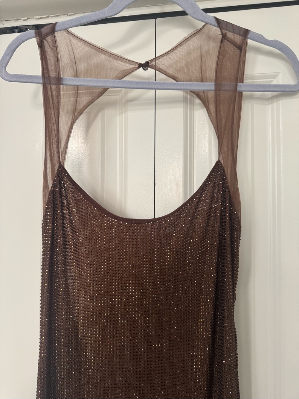 Meshki Brown Sparkle Slip Maxi Dress - Picture 5 of 9